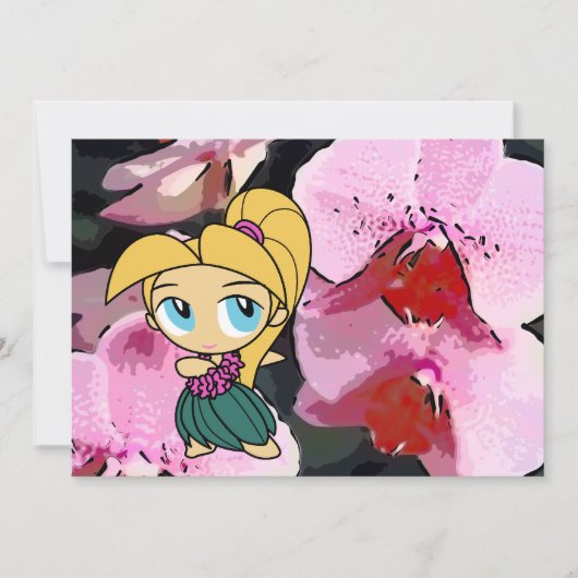 Aloha Honeys Luau Invite Card - Blond Hula Girl Kaart (Voorkant)