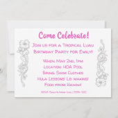 Aloha Honeys Luau Invite Card - Blond Hula Girl Kaart (Achterkant)