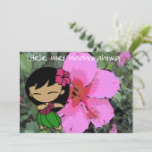 Aloha Honeys Luau Invite Card Kaart (Staand voorkant)