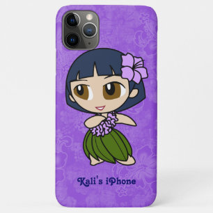 Aloha Honeys Paars Hula Girl Hawaiian Hibiscus iPhone 11 Pro Max Hoesje