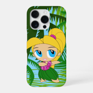 Aloha Honeys Palms Hawaiaanse Blond Haar Hula Meis iPhone 16 Pro Hoesje