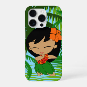 Aloha Honeys Palms Hawaiaanse Zwarte Haar Hula Mei iPhone 16 Pro Hoesje