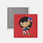 Aloha Honeys Patriottische Hula Meisje Magneten (Voorkant / Achterkant)