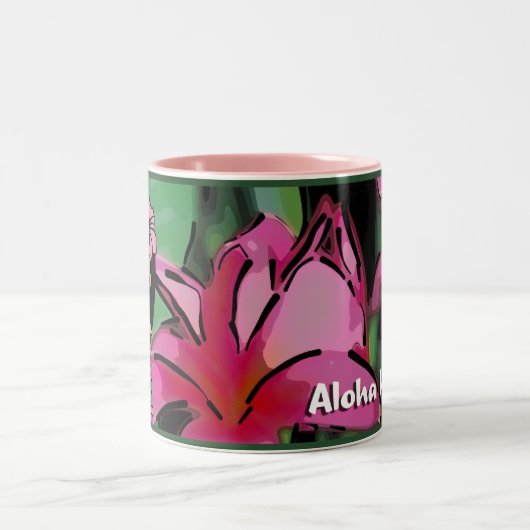 "Aloha Honeys" Plumeria-Mok Tweekleurige Koffiemok (Center)