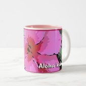 "Aloha Honeys" Roze Hibiscus Mok (Voorkant rechts)
