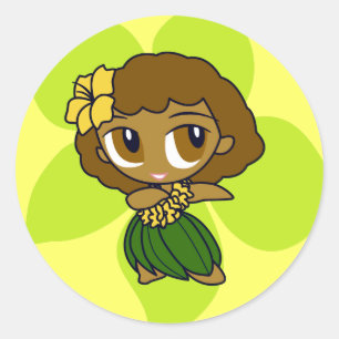"Aloha Honeys" Stickers in lt. geel