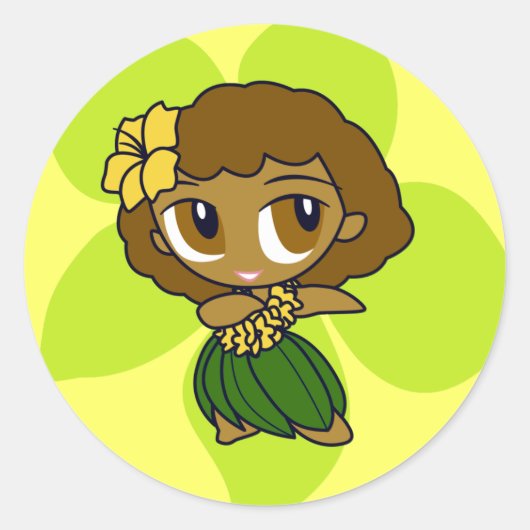 "Aloha Honeys" Stickers in lt. geel (Voorkant)