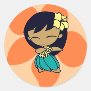 "Aloha Honeys" Stickers in lt. perzik