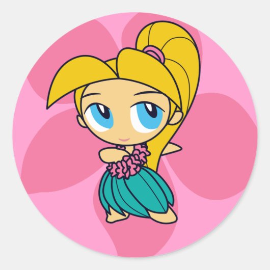 "Aloha Honeys" Stickers in roze (Voorkant)