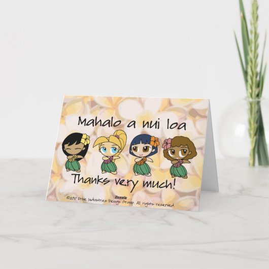 "Aloha Honeys" Succes Kaart (Achterkant)