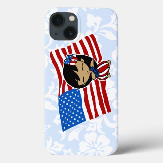 Aloha Honeys USA Flag Hula Girl Air Case (Achterkant)