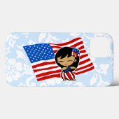 Aloha Honeys USA Flag Hula Girl Air Case (Achterkant (horizontaal))