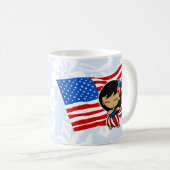 Aloha Honeys USA Flag Hula Meisje Mokken (Voorkant rechts)