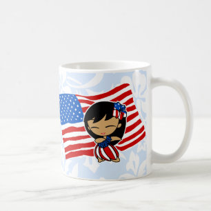 Aloha Honeys USA Flag Hula Meisje Mokken