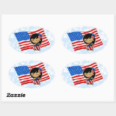 Aloha Honeys USA Flag Hula Meisje Stickers (Vel)