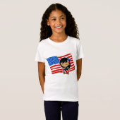 Aloha Honeys USA Vlag Hula Meisje T-shirts (Voorkant volledig)