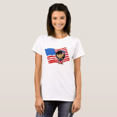 Aloha Honeys USA Vlag Hula Meisje T-shirts (Voorkant volledig)