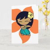 Aloha Honeys Wenskaarten in papaya Kaart (Gele Bloem)