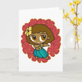 "Aloha Honeys" Wenskaarten in rood Kaart (Gele Bloem)