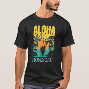 Aloha Honolulu Oahu Hawaii Surfer Sunset Waikiki B T-shirt