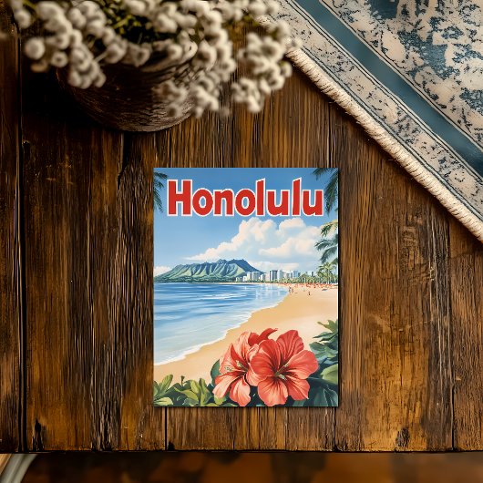Aloha Honolulu Vintage Reisposter Briefkaart