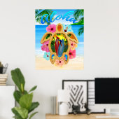 Aloha Honu Sea Turtle 2 Poster (Thuiskantoor)