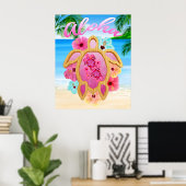 Aloha Honu Sea Turtle 3 Poster (Thuiskantoor)