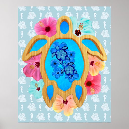 Aloha Honu Sea Turtle Poster (Voorkant)