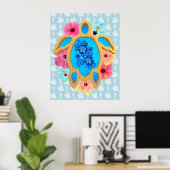 Aloha Honu Sea Turtle Poster (Thuiskantoor)