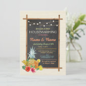 Aloha Housewarming Luau Tiki New Home Invite Kaart (Staand voorkant)