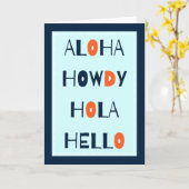 Aloha, Howdy, Hola, Helo! Kaart (Gele Bloem)