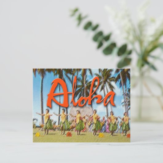 Aloha Hula Briefkaart (Staand voorkant)