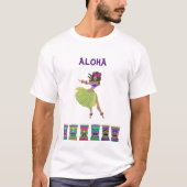 "Aloha"Hula girl en Tiki T-shirt (Voorkant)