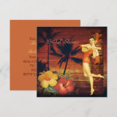 Aloha Hula Girl hawaii retro strand vrijgezellenfe Kaart (Voorkant / Achterkant)