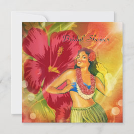 Aloha Hula Girl hawaii retro strand vrijgezellenfe Kaart