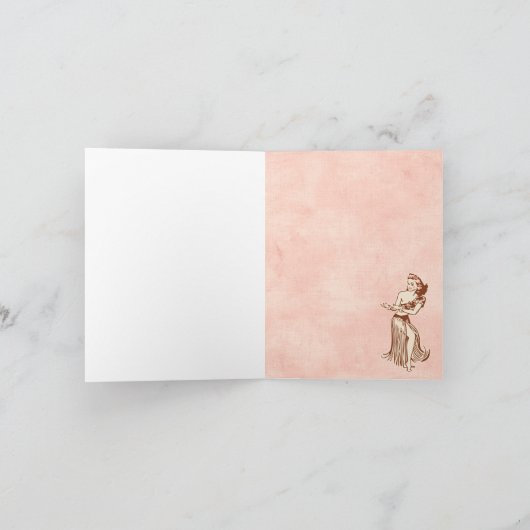 Aloha Hula Girl Kaart (Binnen)