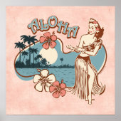 Aloha Hula Girl Print (Voorkant)