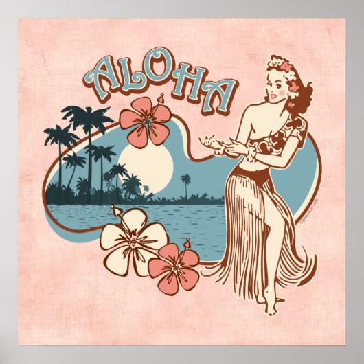 Aloha Hula Girl Print (Voorkant)
