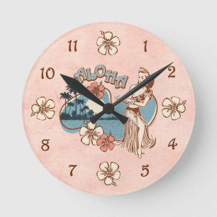 Aloha Hula Girl Ronde Klok