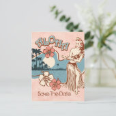 Aloha Hula Girl STD Briefkaart (Staand voorkant)