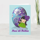 Aloha Hula Meisje Pasen Kaarten (Voorkant)