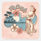 Aloha Hula Meisje Sticker (Voorkant)