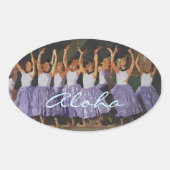 Aloha Hula Ovale Sticker (Voorkant)