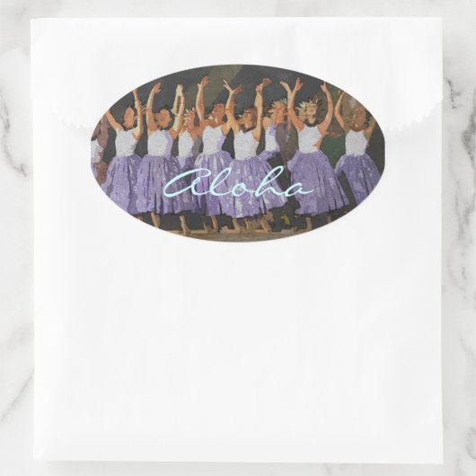 Aloha Hula Ovale Sticker (Tas)