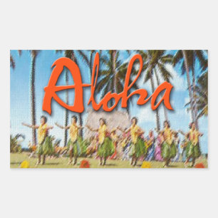 Aloha Hula Rechthoekige Sticker