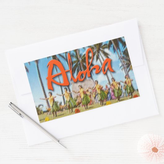 Aloha Hula Rechthoekige Sticker (Envelop)