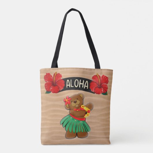 Aloha Hula Teddybeer Tote Bag (Achterkant)