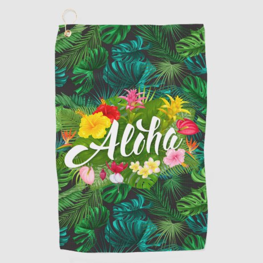 Aloha in de tropen golfhanddoek (Voorkant)