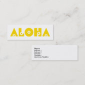 Aloha in Gele Bloemen Mini Visitekaartje (Voorkant / Achterkant)