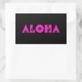 Aloha in roze bloemen rechthoekige sticker (Tas)